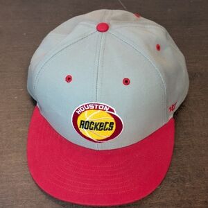 '47 Brand Houston Rockets Hardwood Classics Snapback Hat Retro Grey Red